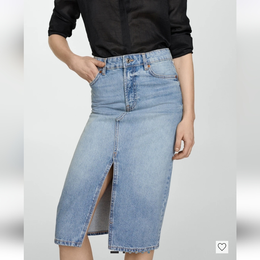 New Mango denim midi skirt Medium